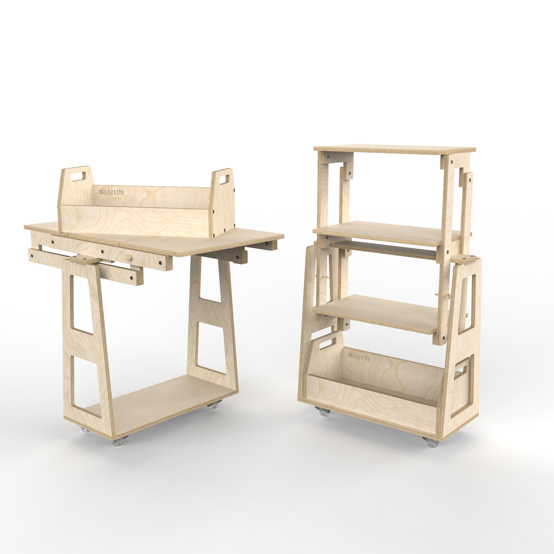 Mesa Plegable Chica 2 en 1 modestto Se Convierte En Estantería