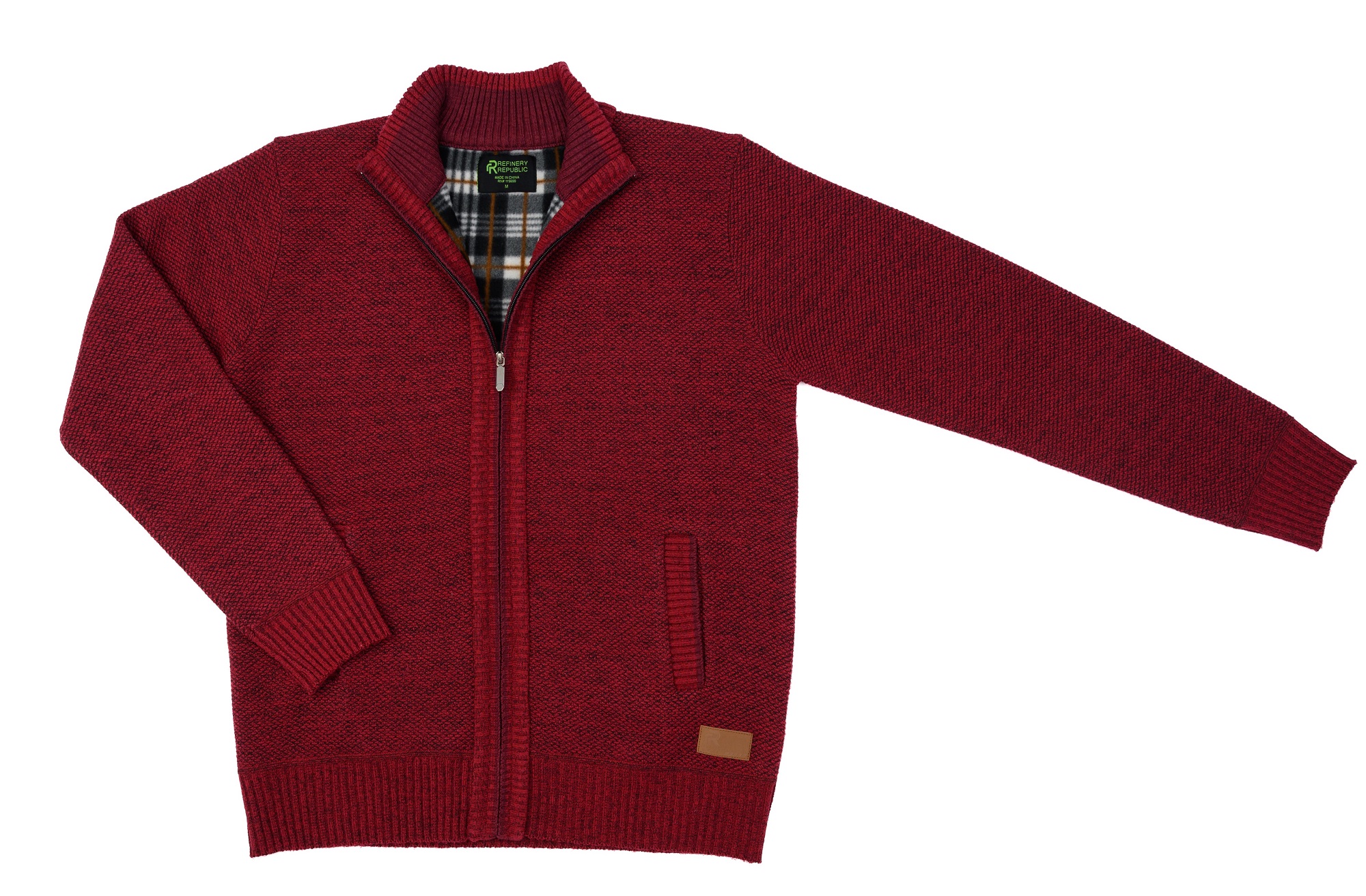 Suéter Casual Con Cierre Para hombre Color Rojo - Refinery Republic