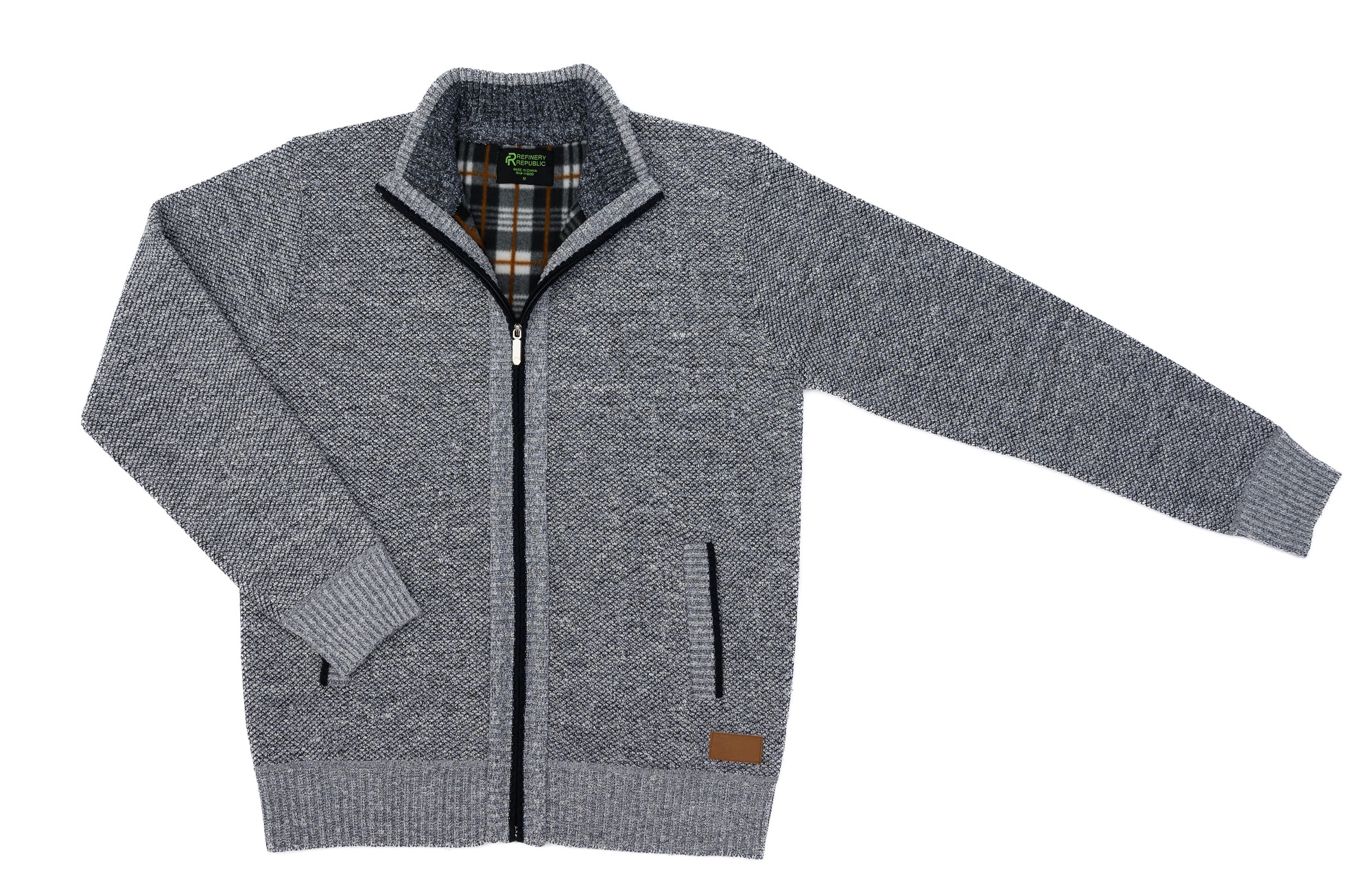 Suéter Casual Con Cierre Hombre Color Gris - Refinery Republic