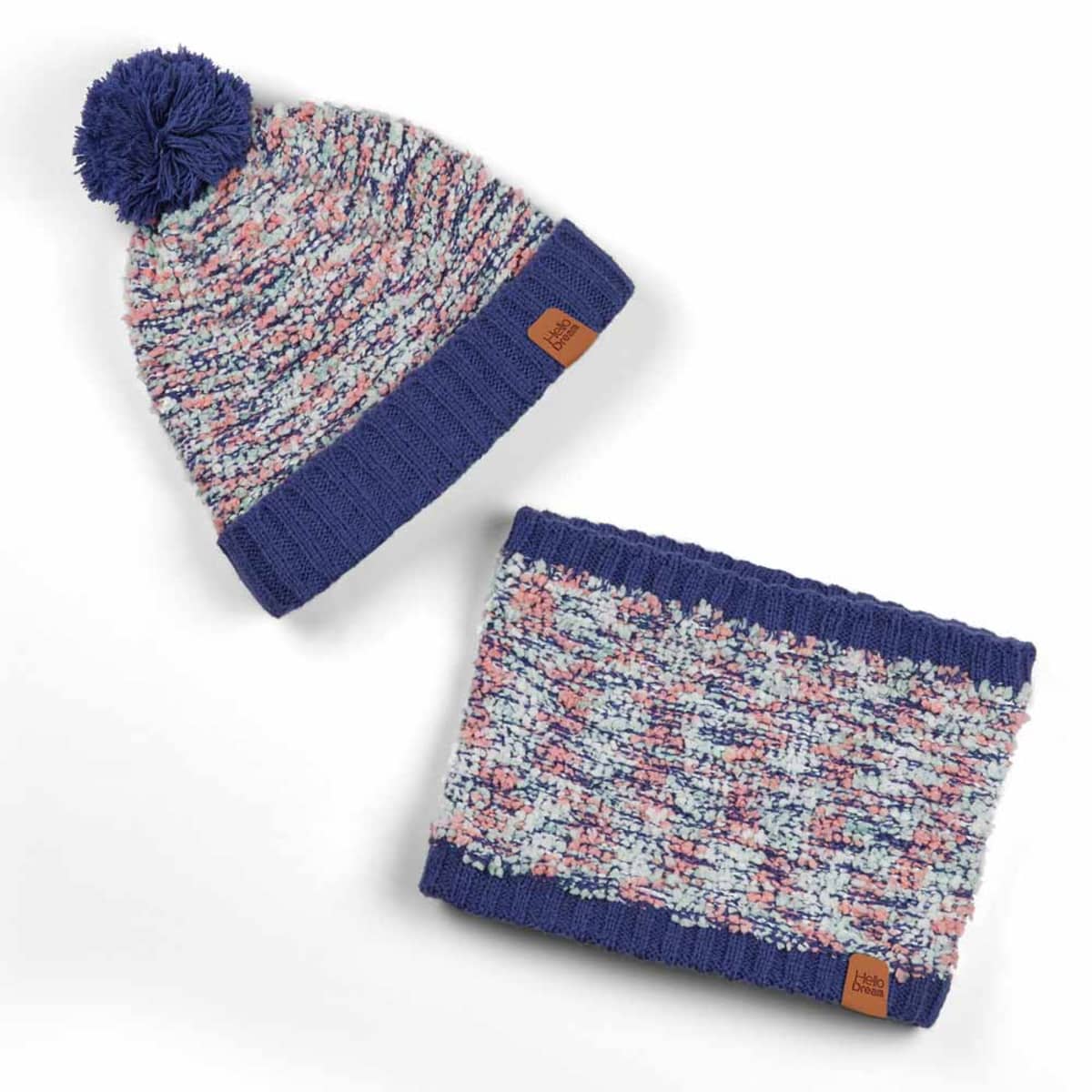 Coordinado invernal para niña de de gorro y cuello, multicolor, marca Hellodream, mod. 1010890