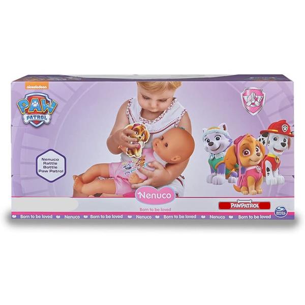 Nenuco Biberón Y Sonajero Paw Patrol Rosa