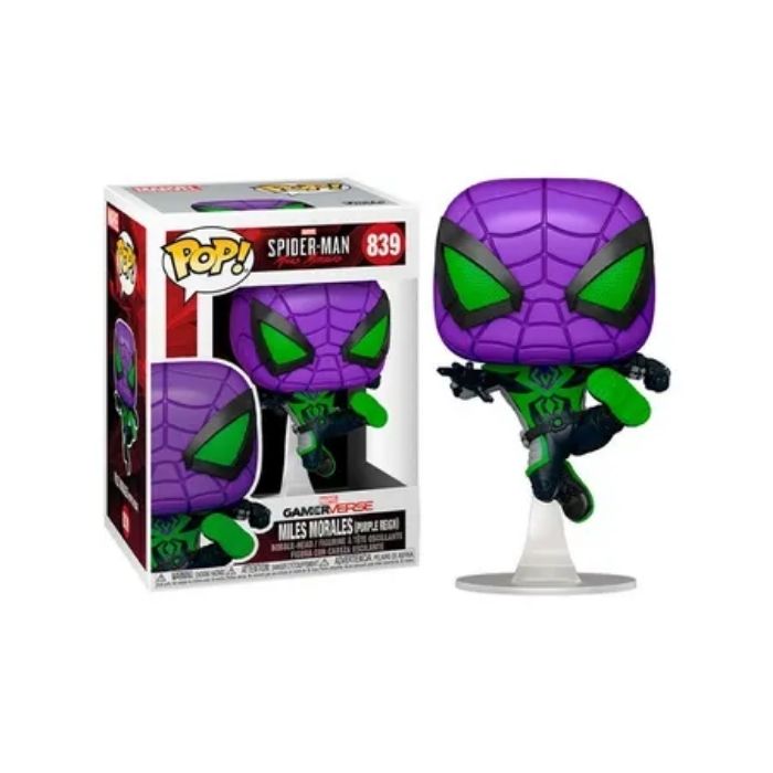 Funko Pop Games Spider Man Miles Morales Traje Reino Purpura
