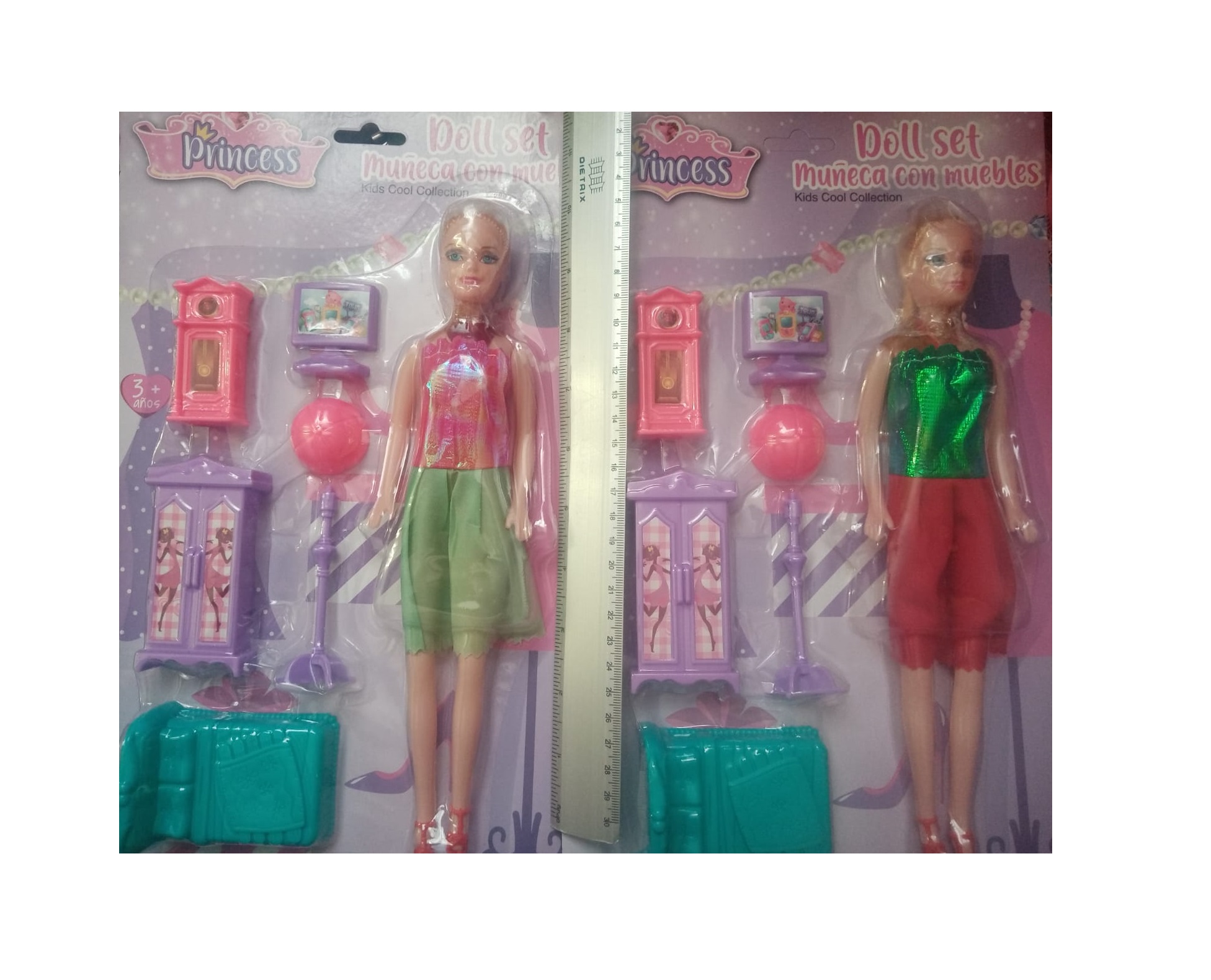 Muñeca con accesorios 27cm altura juguete para niña o casa de muñecas economico