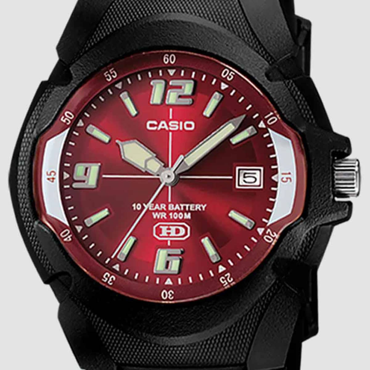 Reloj de pulso análogo marca Casio para hombre, con carátula roja, mod. 122275