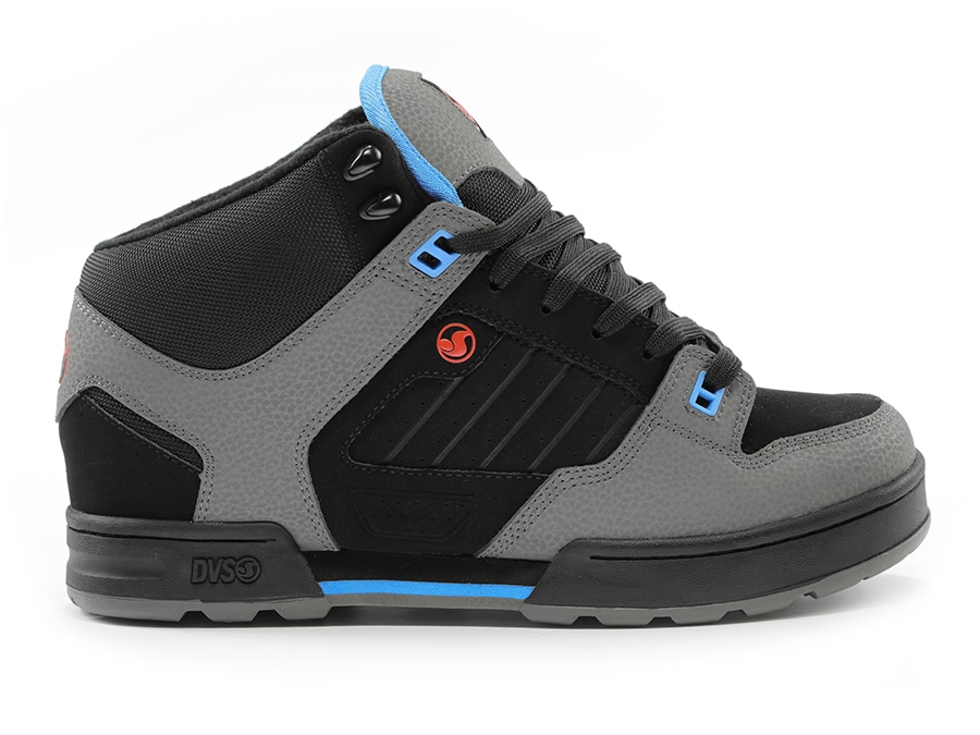 DVS MILITIA BOOT 015 BLACK FIERY RED BLUE NUBUCK