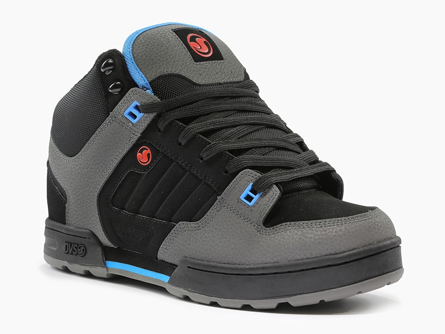 DVS MILITIA BOOT 015 BLACK FIERY RED BLUE NUBUCK