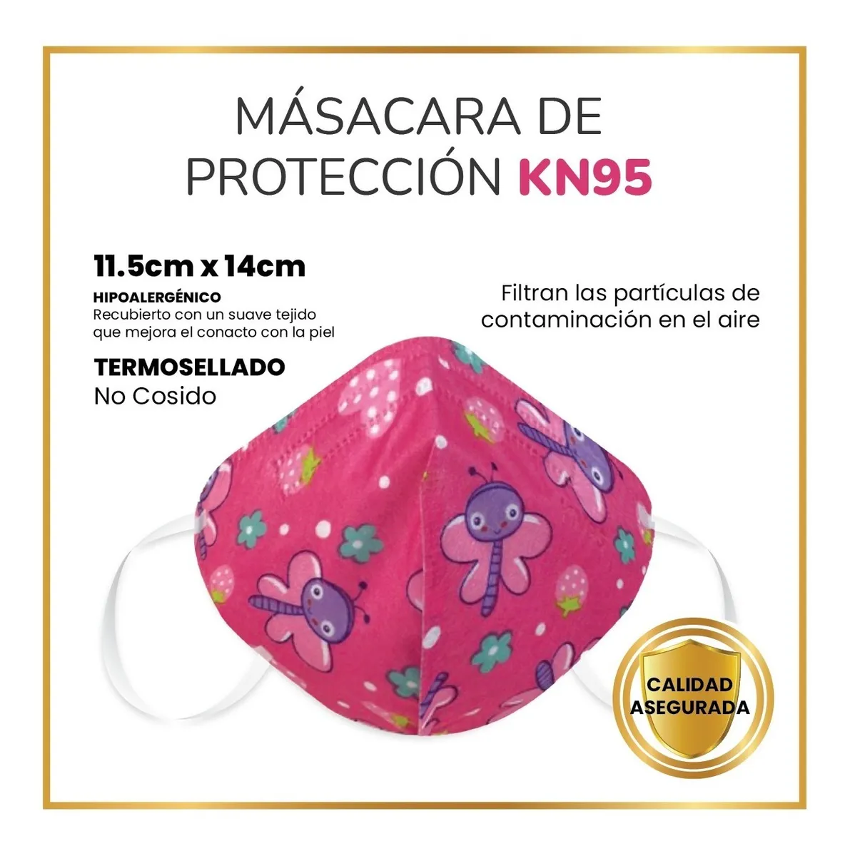 Cubrebocas Kn95 Infantil Tapabocas LIBELULA