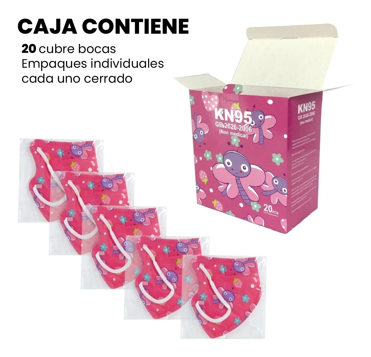 Cubrebocas Kn95 Infantil Tapabocas LIBELULA