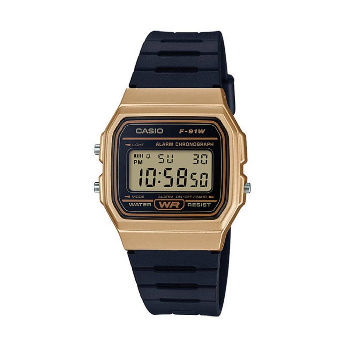 Reloj de pulso digital para hombre, marca Casio, color dorado, resistente al agua, mod. 909638