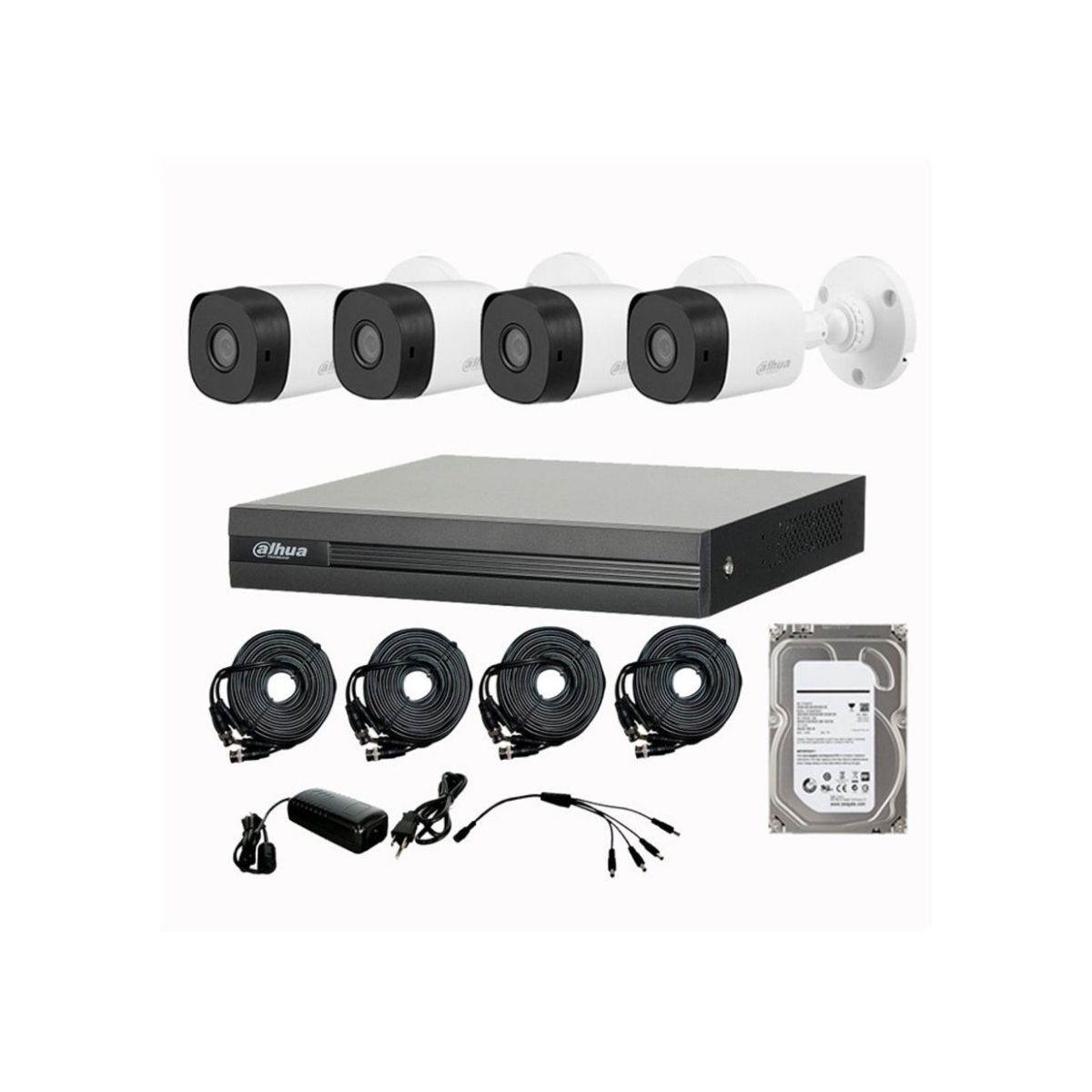 Kit 4 Cámaras cctv Seguridad 1080P HD Dahua HDCVI