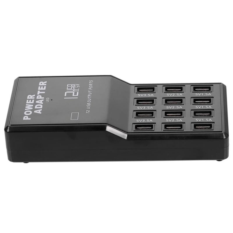 MULTICARGADOR USB 12 PUERTOS 12A 3.5A MAX USB FAST CHARGER