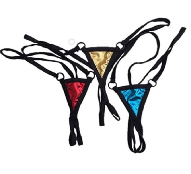 Paquete de 3 microtangas metálicas "Sensual Dimention"