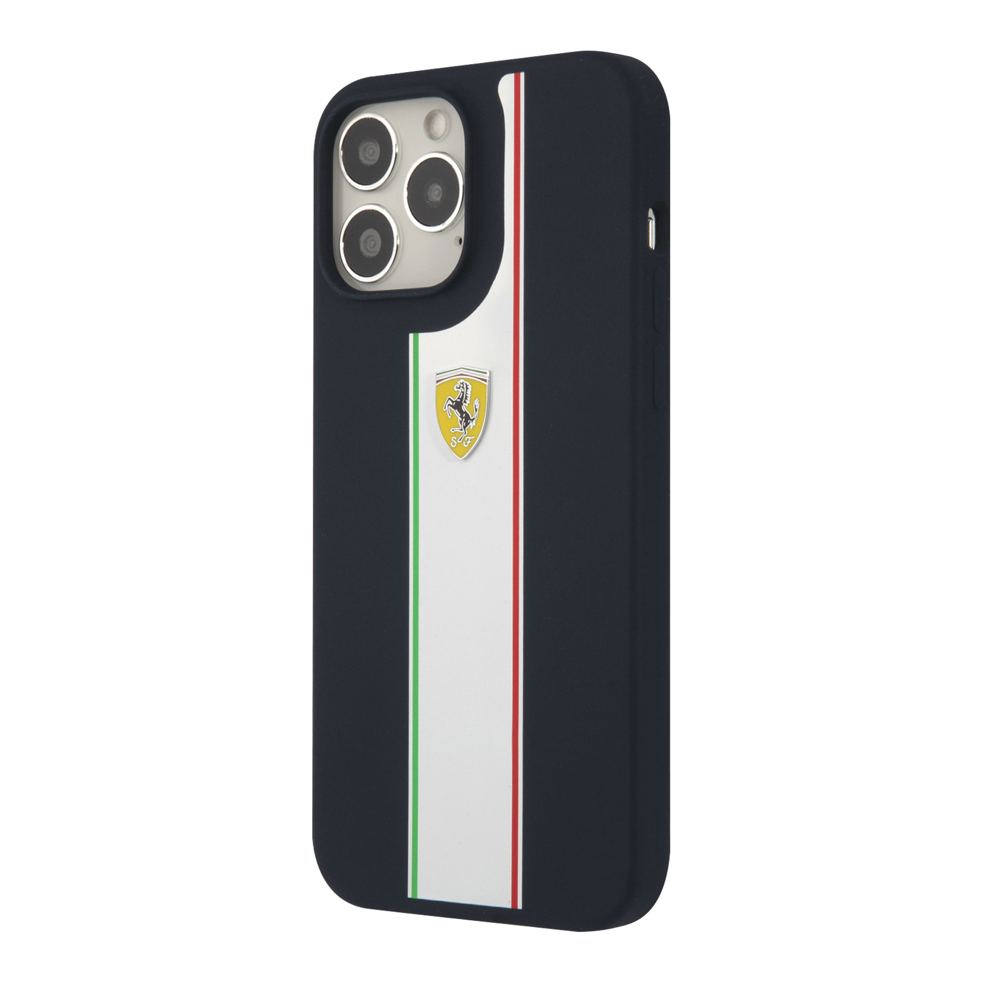 FUNDA IPHONE 13 PRO MAX FERRARI  PROTECTOR SILICÓN NAVY AZUL