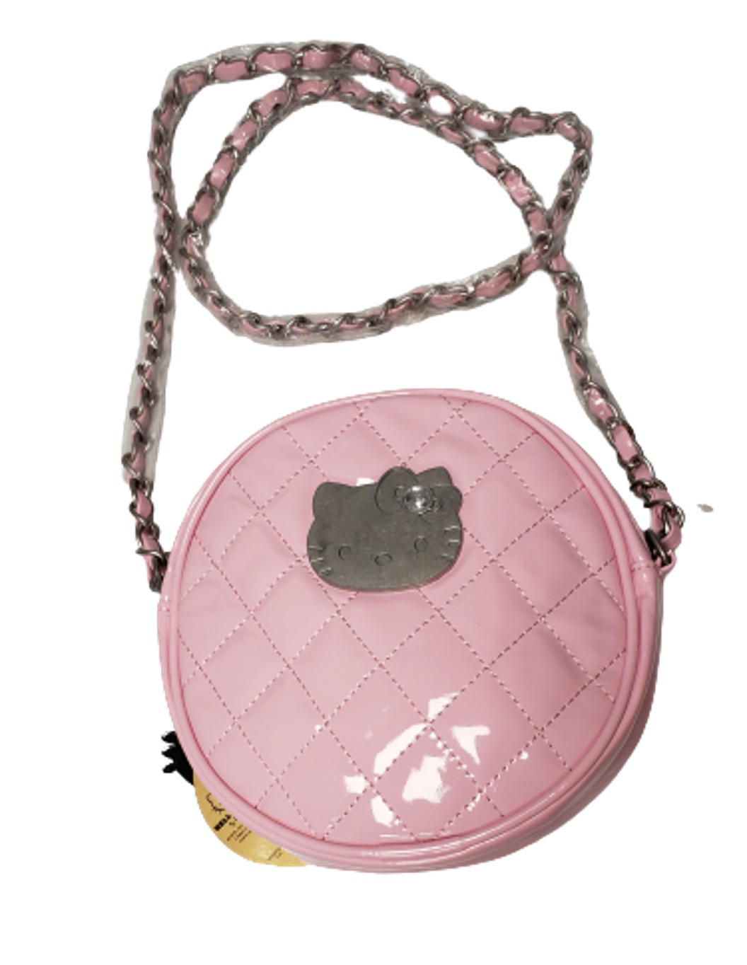 Hello Kitty cartera redonda de vinil con correa y cierre Rosa