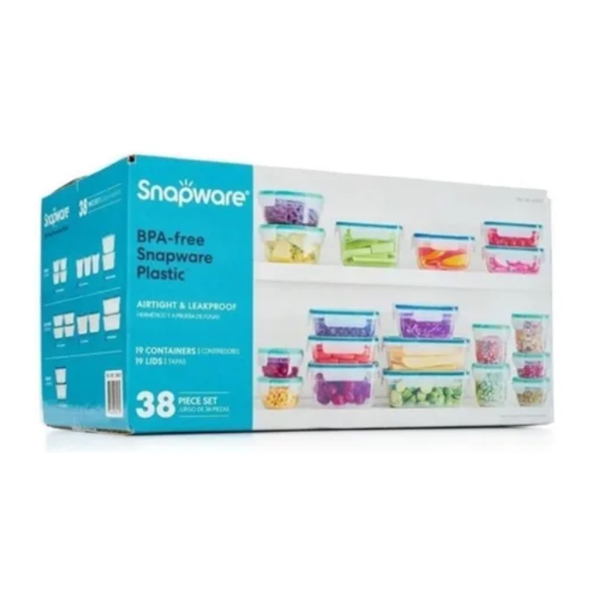 Snapware juego de recipientes de plástico 38 piezas