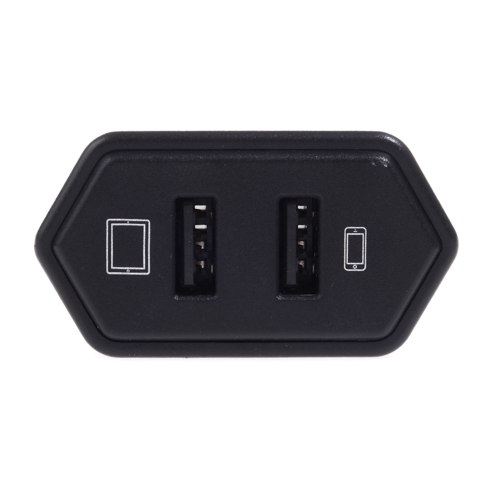 CARGADOR DE PARED TWINK 2 PUERTOS USB-A NEGRO 2.4A/12W