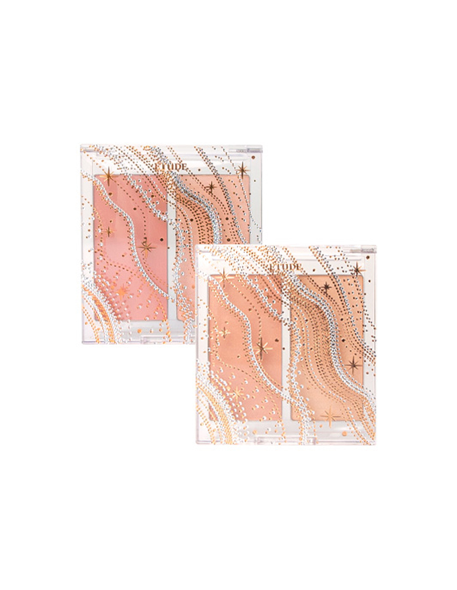 Paleta Resaltador Glitter Snow Face Dorado Rosa Etude House