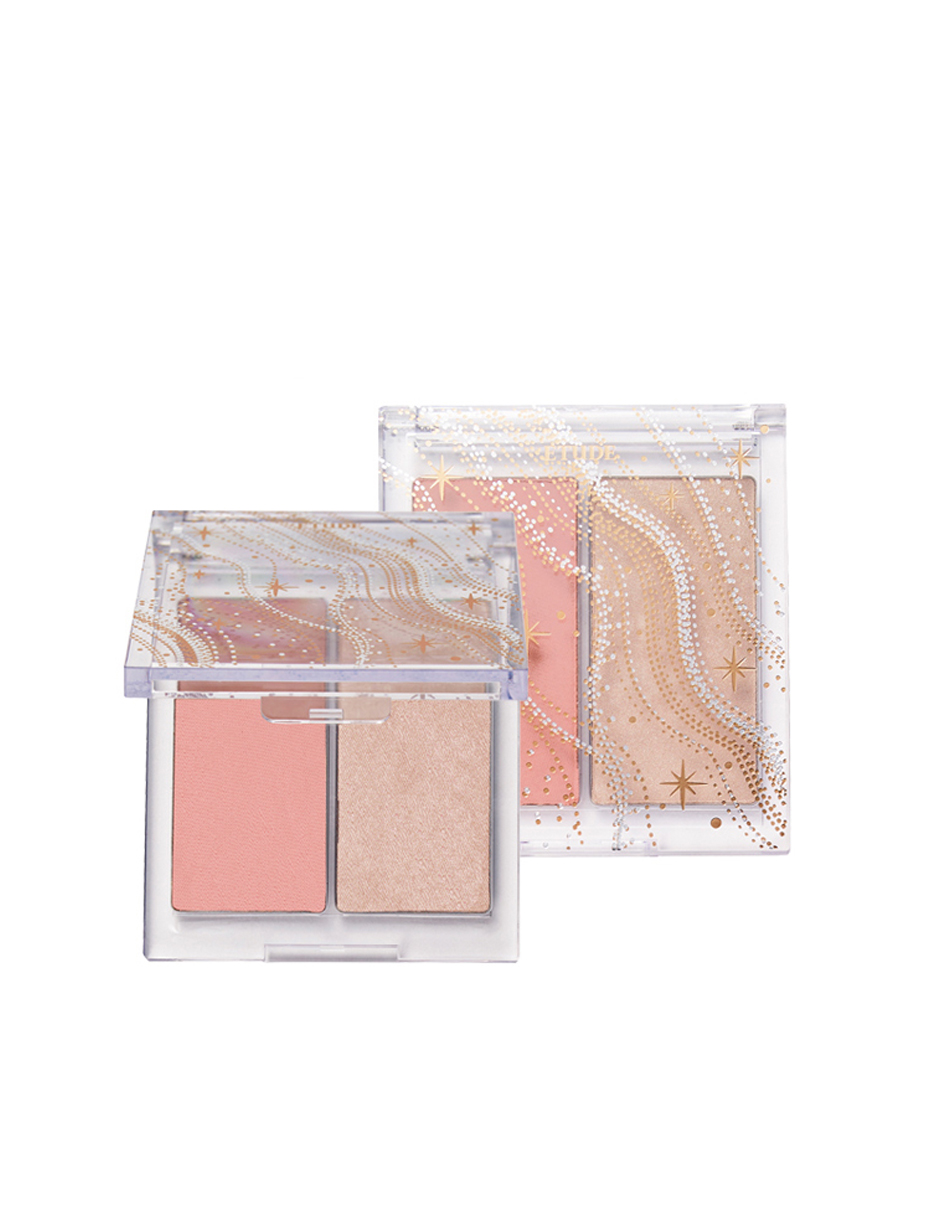 Paleta Resaltador Glitter Snow Face Dorado Rosa Etude House