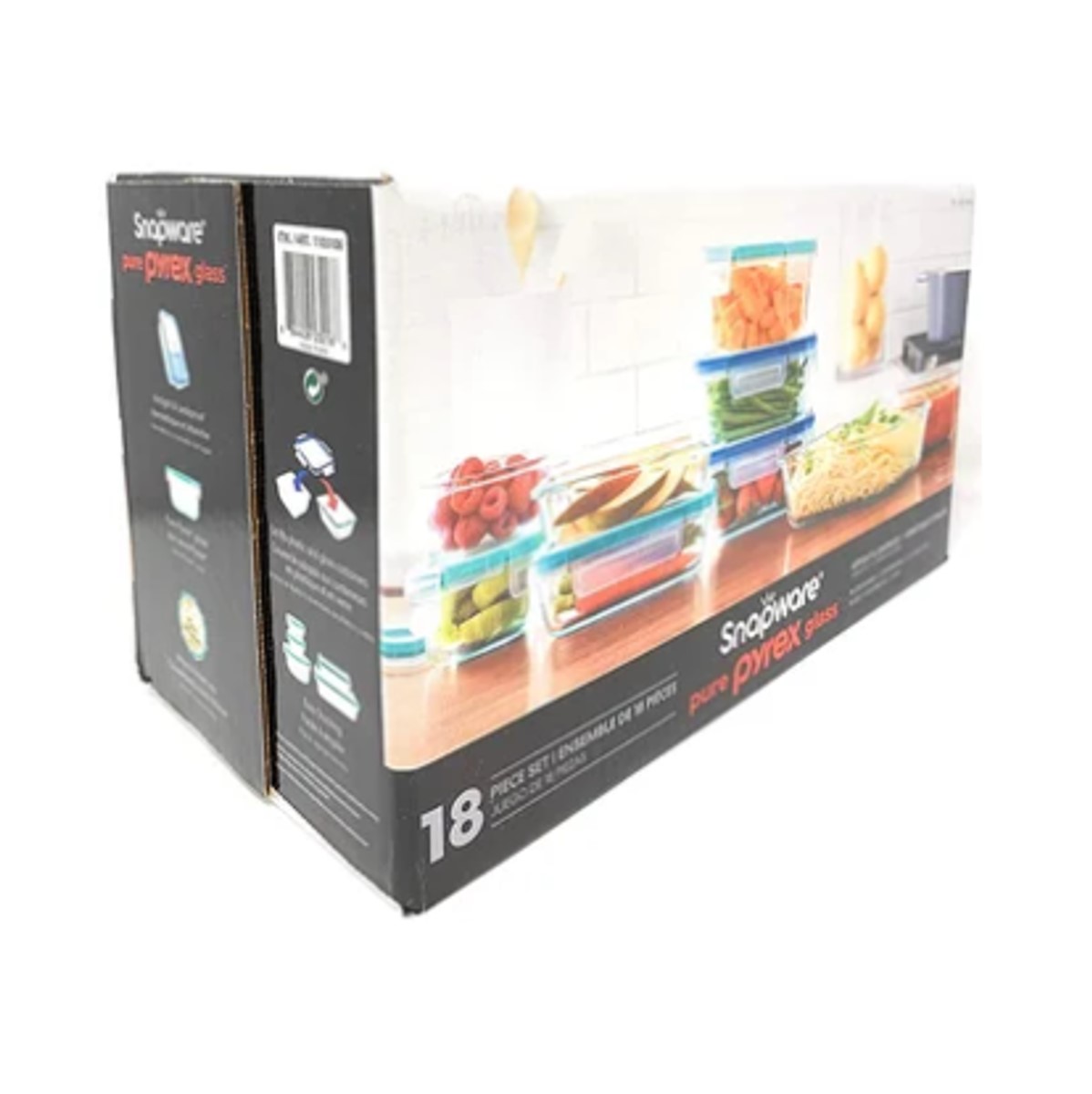 Snapware, juego de recipientes de vidrio con tapa, 18 piezas