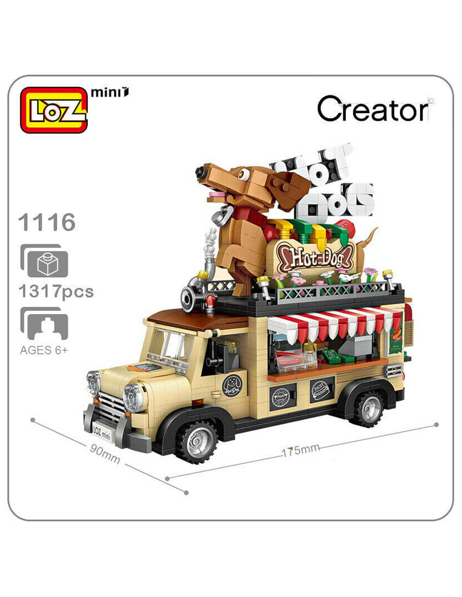 Kit Construcción 3d Bloques Carro Hot-Dogs Juguete Niños Multicolor Loz