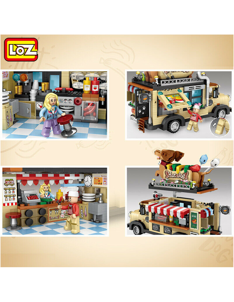 Kit Construcción 3d Bloques Carro Hot-Dogs Juguete Niños Multicolor Loz