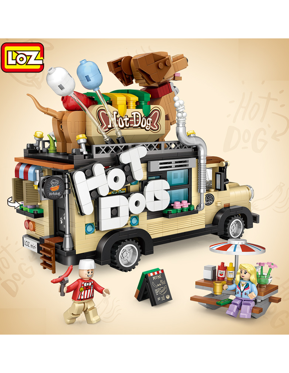 Kit Construcción 3d Bloques Carro Hot-Dogs Juguete Niños Multicolor Loz