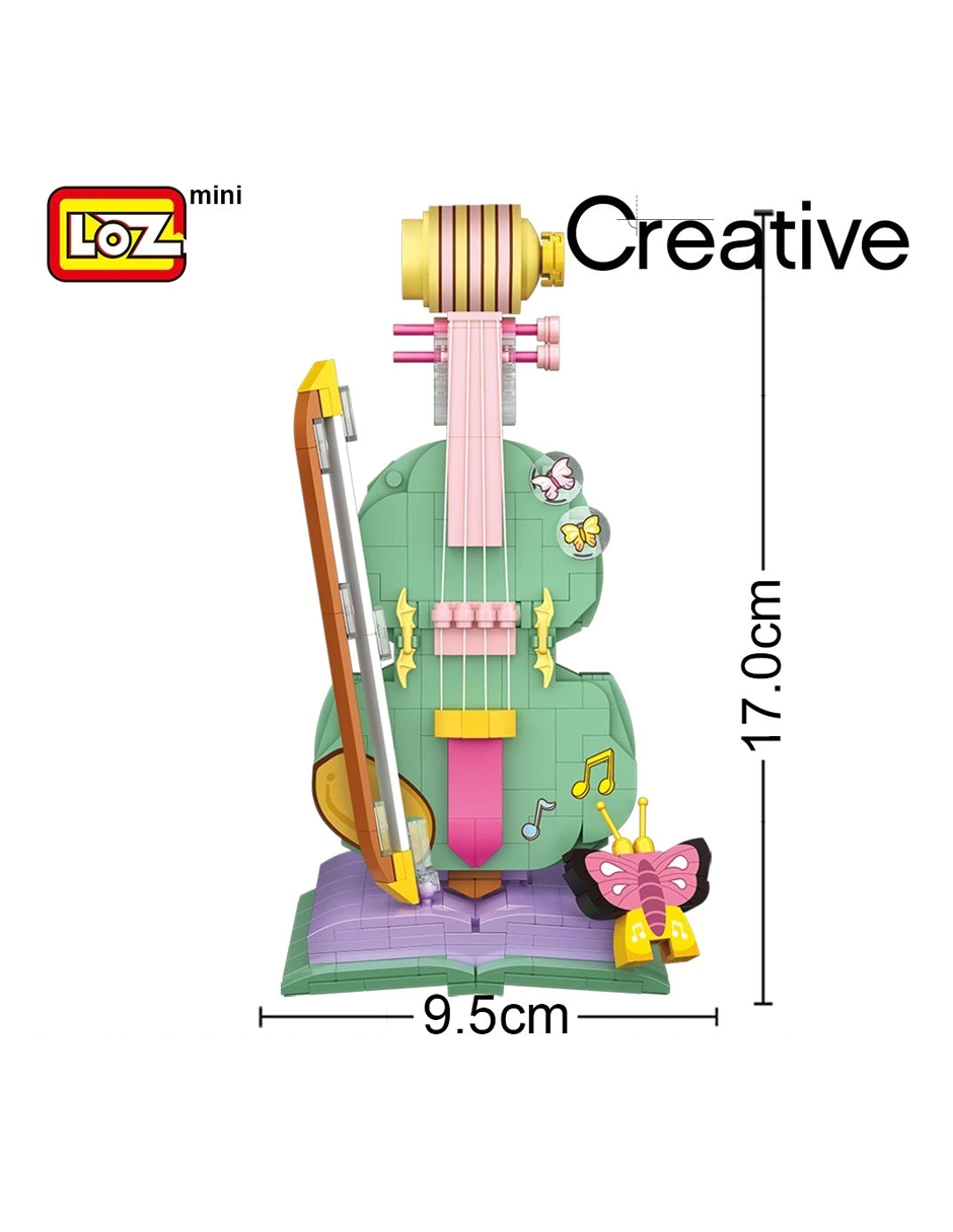 Kit Construcción 3d Bloques Violín Juguete Niños Multicolor Loz