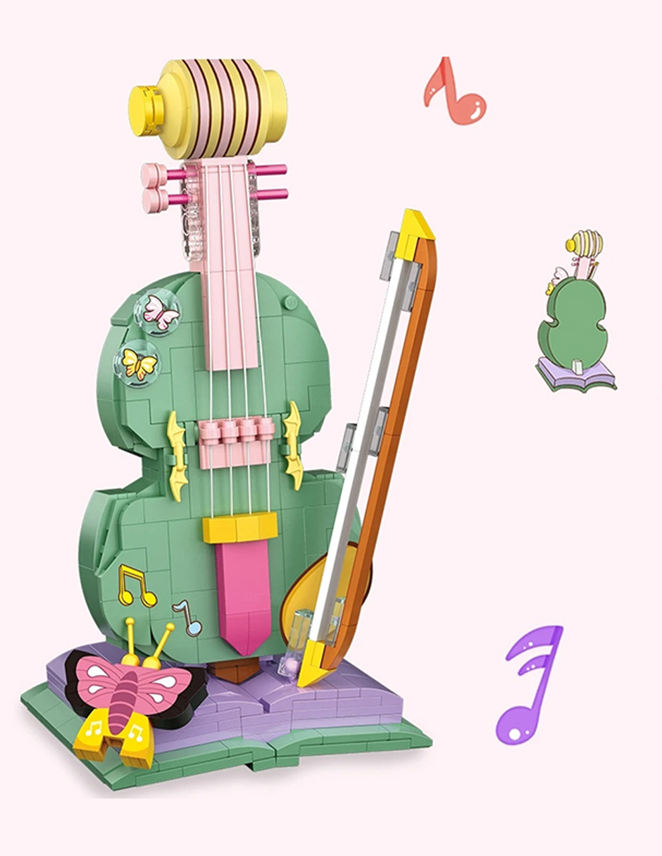 Kit Construcción 3d Bloques Violín Juguete Niños Multicolor Loz