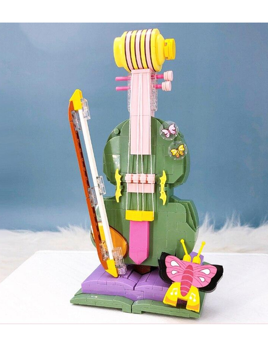 Kit Construcción 3d Bloques Violín Juguete Niños Multicolor Loz