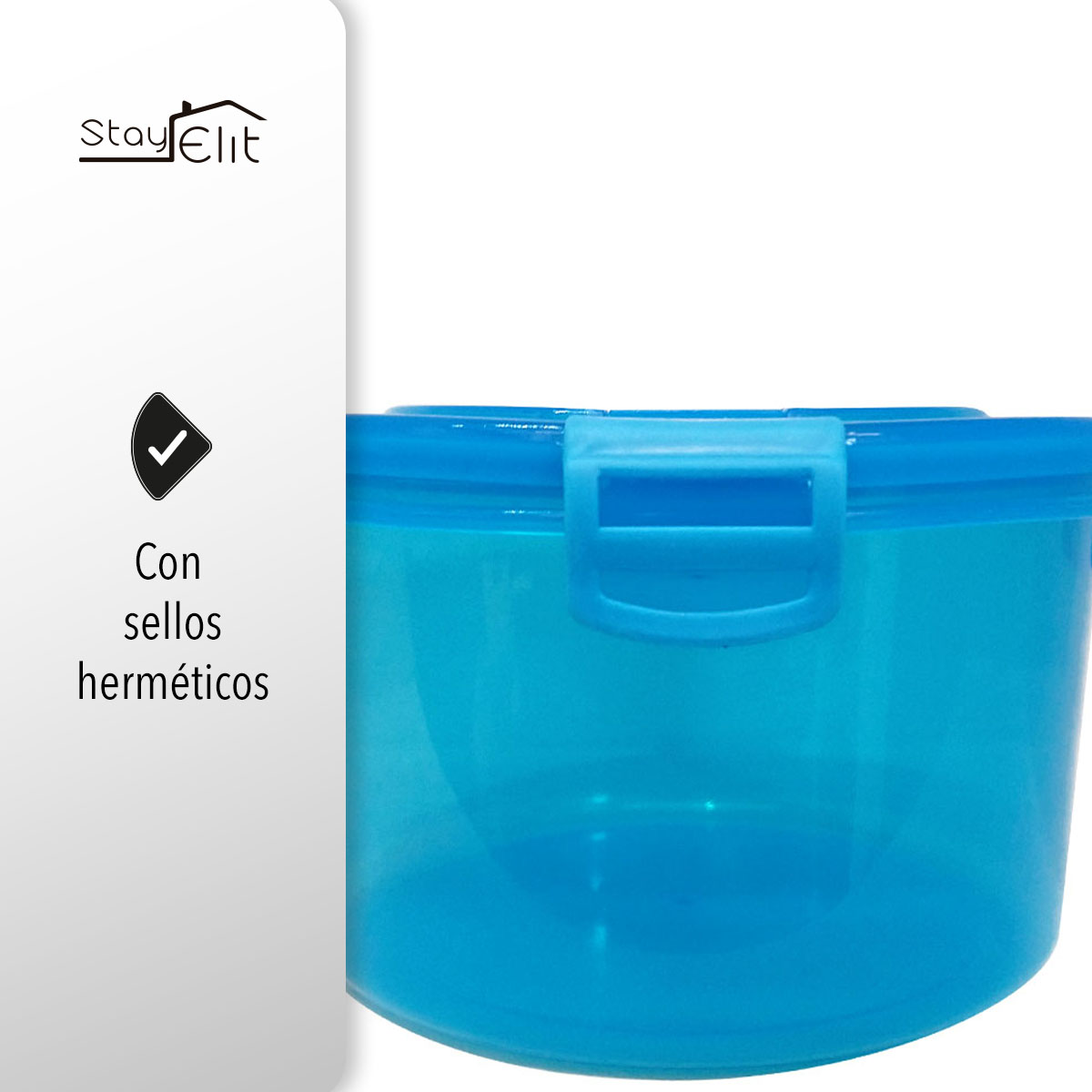Recipiente Plástico Contenedor TUPPERS HERMETICOS 3 Pzas Azul 