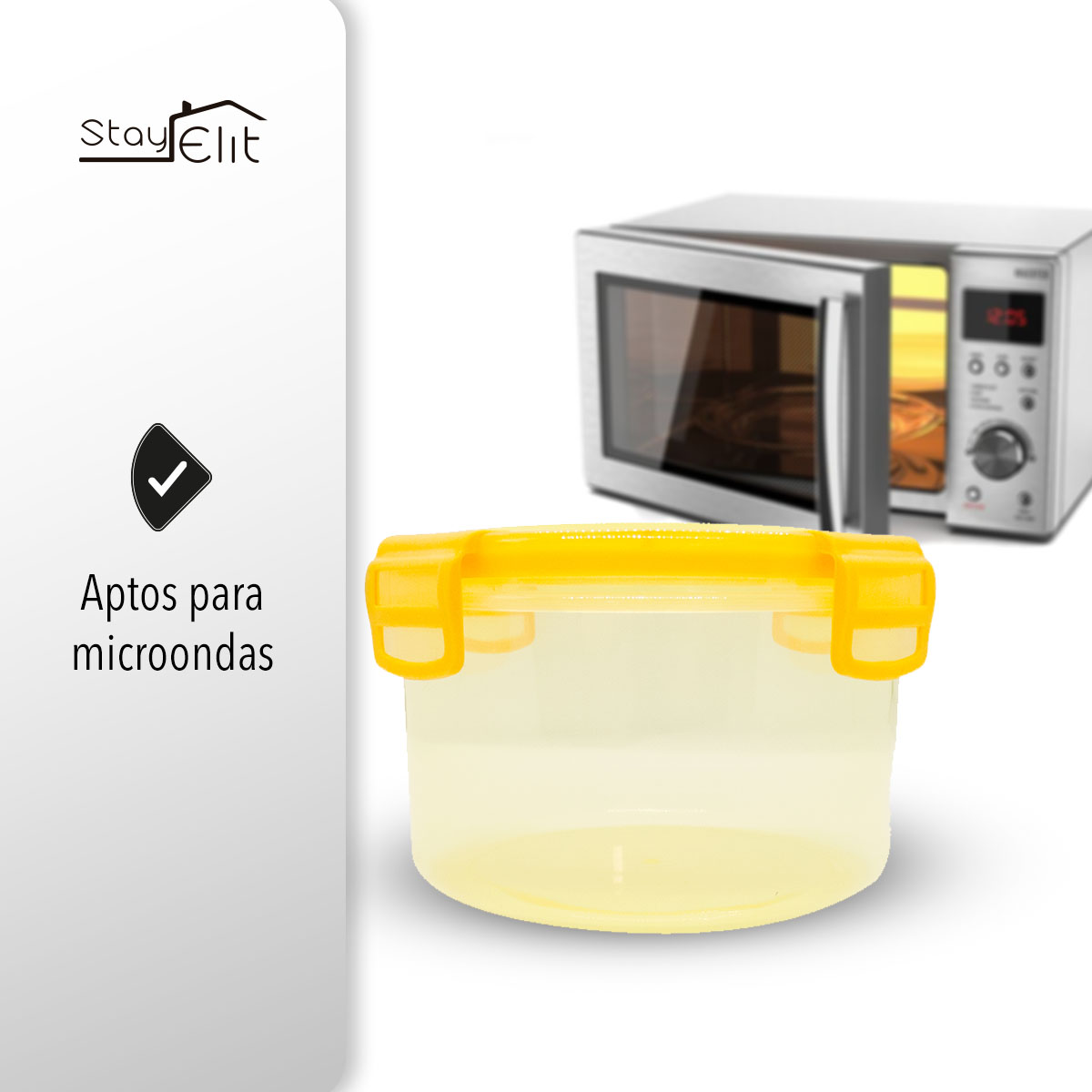 Recipiente Plástico Contenedor TUPPERS HERMETICOS 3 Pzas Amarillo