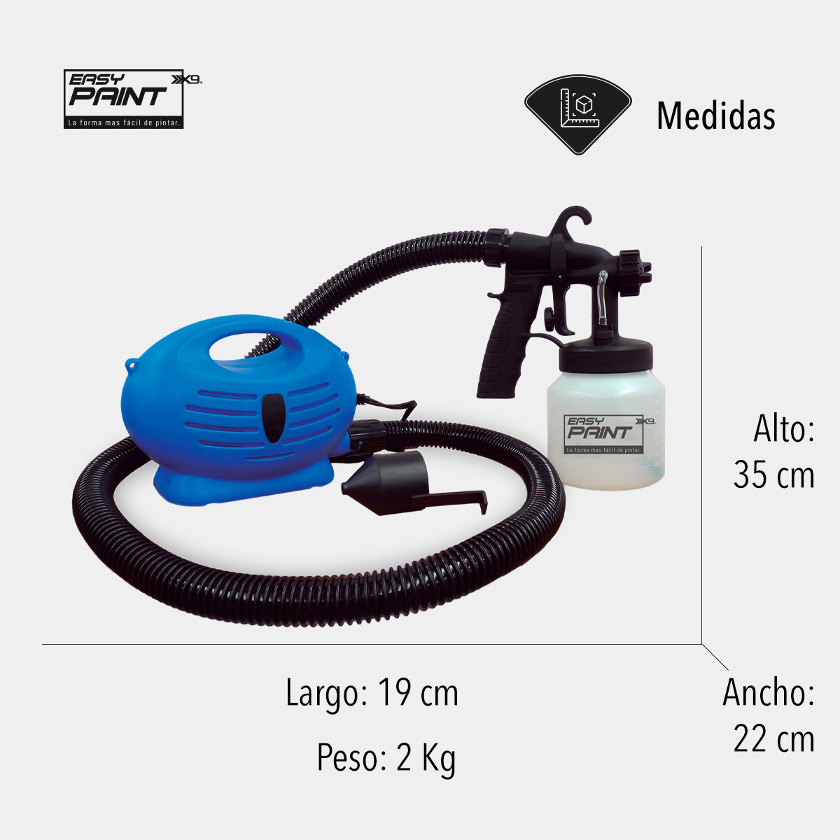 Paint Pistola Compresora Eléctrica Para Pintar Easy X9 Zoom