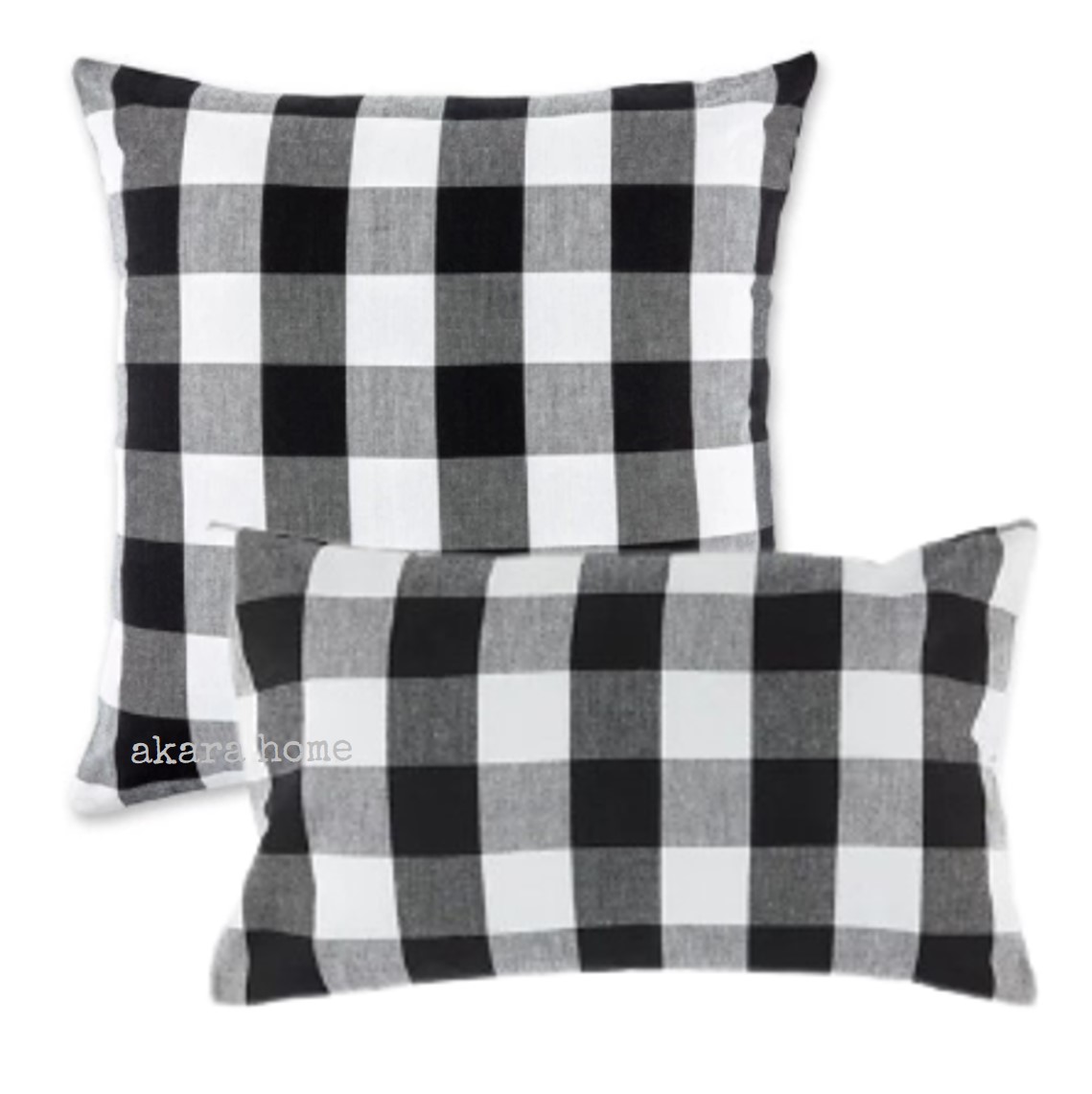 Juego 2 Fundas para Cojines Decorativos, forma cuadrada y rectangular, cuadros grandes