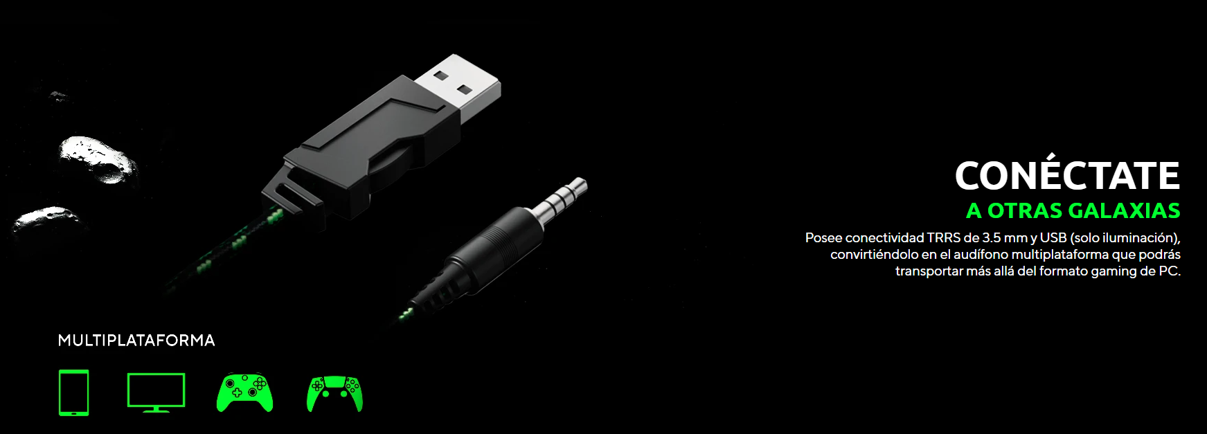 VSG Kuiper Audífonos Gamer RGB Conexión TRRS 3.5mm Pc Xbox Playstation