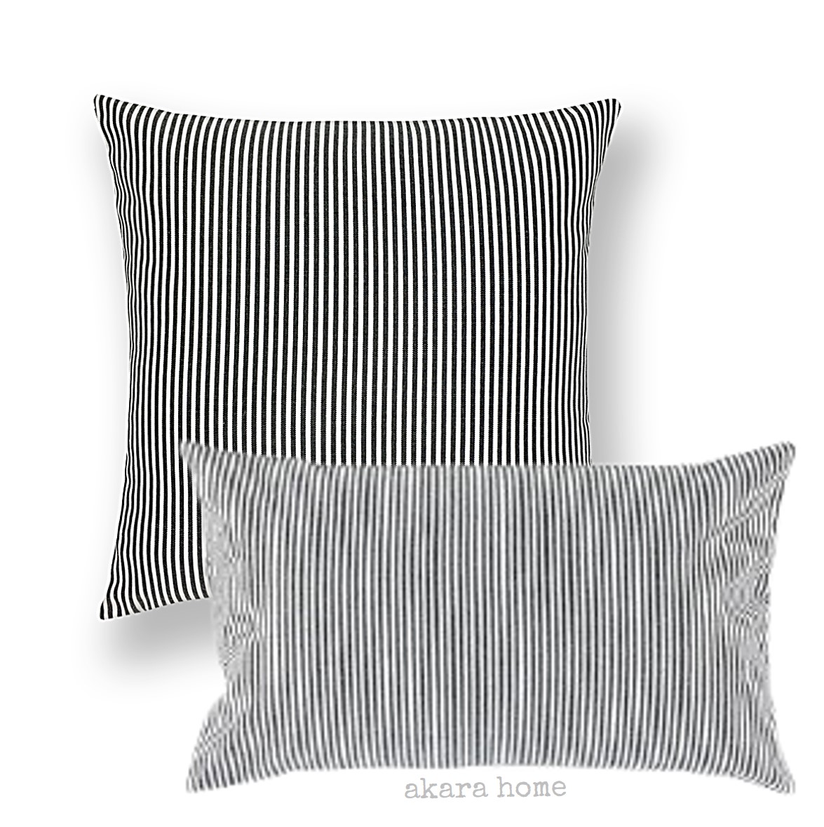 Juego 2 Fundas para Cojines Decorativos, Algodón, formas cuadrada y rectangular, Diseño en Rayas Líneas