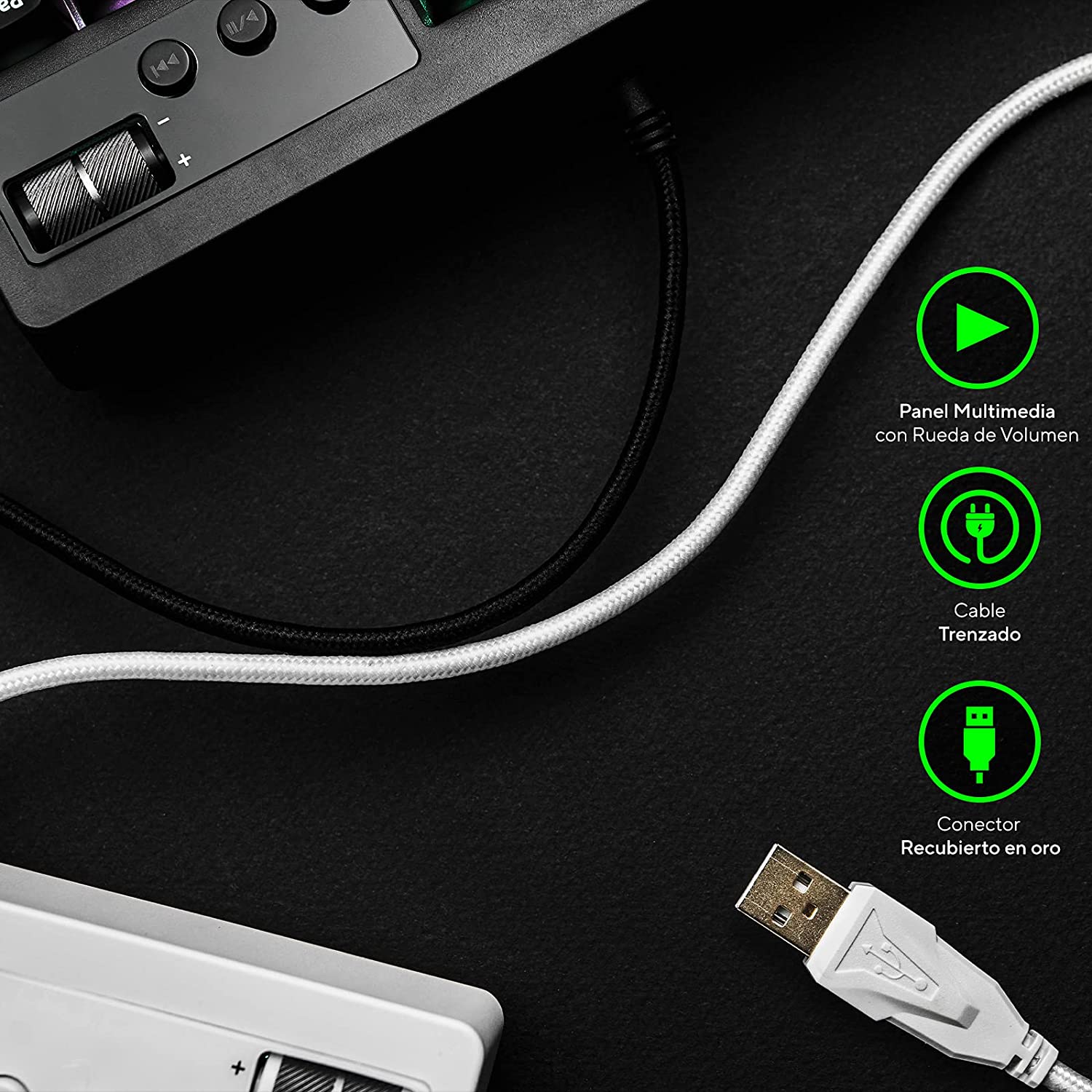 Teclado Gamer VSG Quasar iluminación RGB Qwerty Outemu Blue Conexión USB