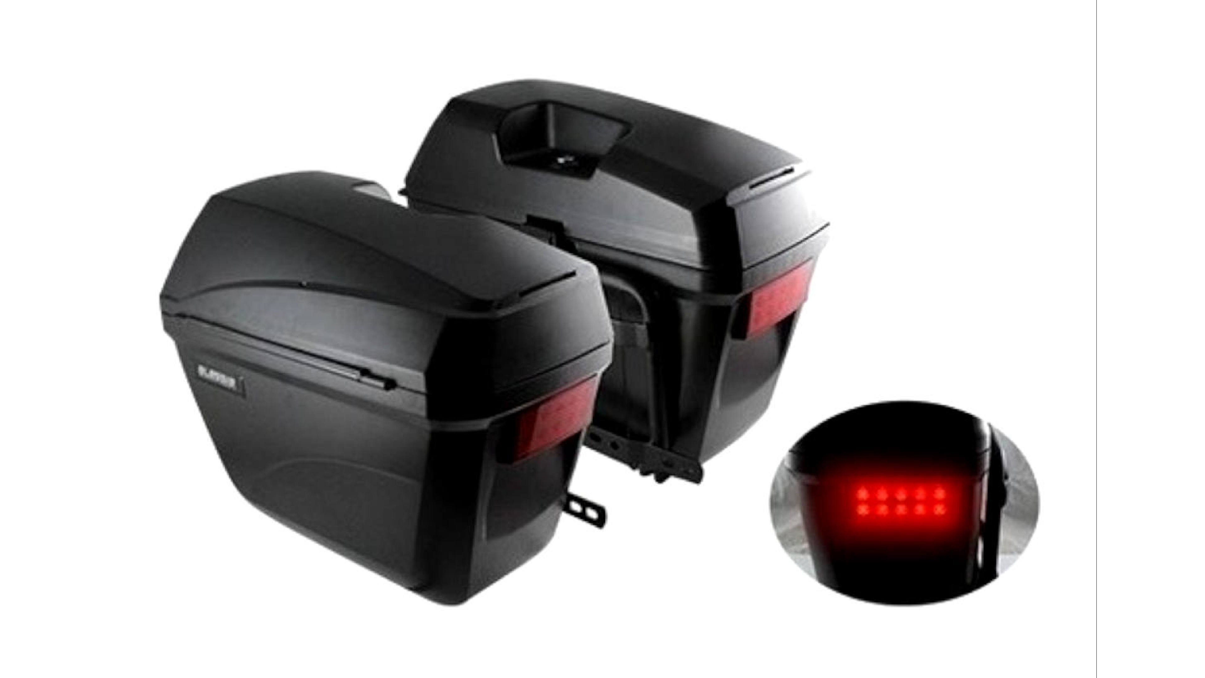 Maletas Laterales Moto Universales Alessia Con Luz Led 23lts