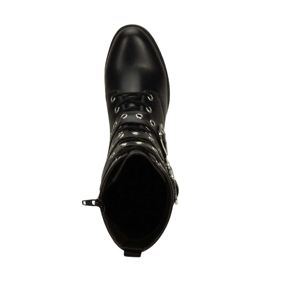 Botas militar para mujer color negro, marca Tierra Bendita, con correas y agujetas, mod. 993473