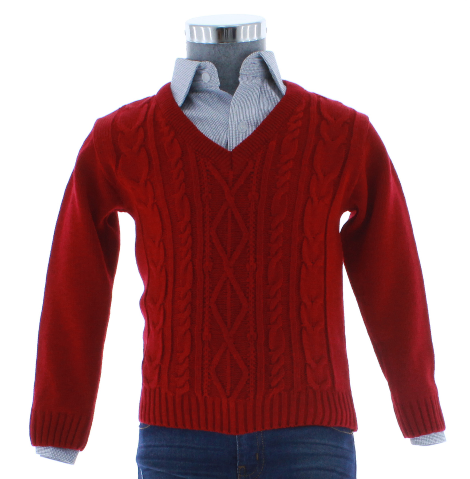 Sueter rojo hombre online cuello v