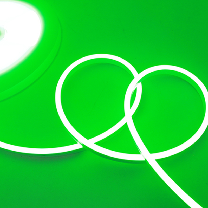 Tira Tipo Neon Flexible 600 Leds 2835 Verde 6mm Certificación NOM