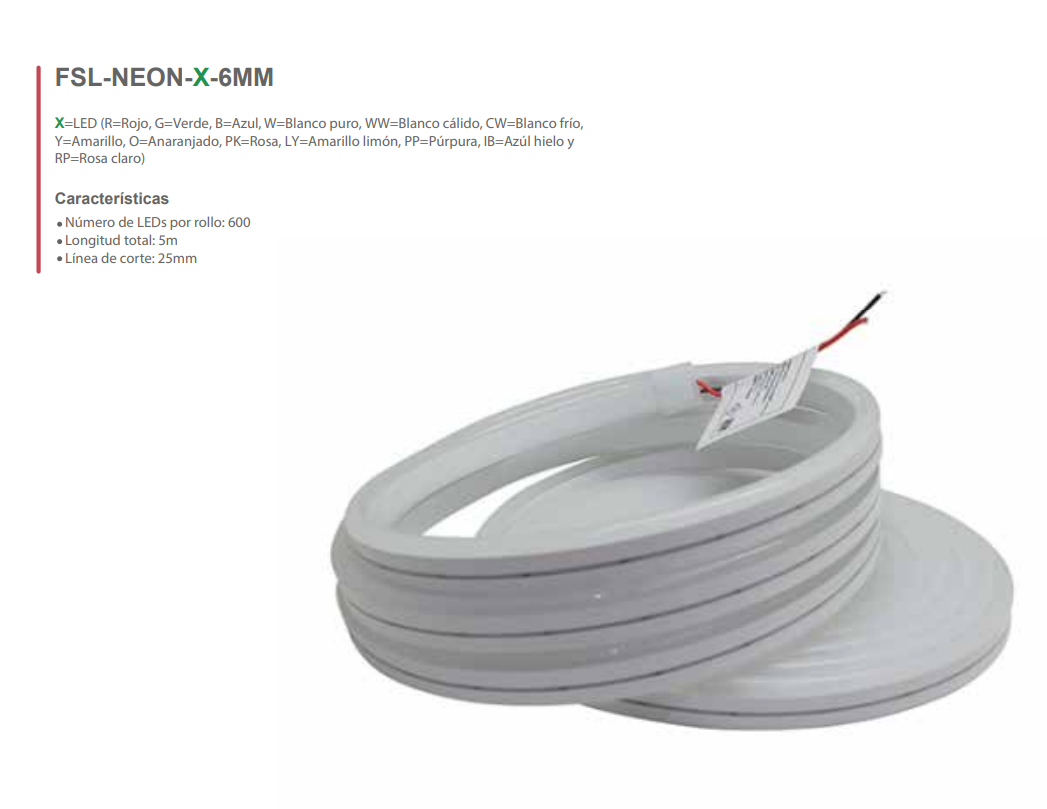 Tira Tipo Neon Flexible 600 Leds 2835 Verde 6mm Certificación NOM
