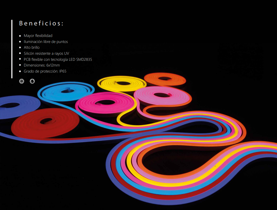 Tira Tipo Neon Flexible 600 Leds 2835 Verde 6mm Certificación NOM
