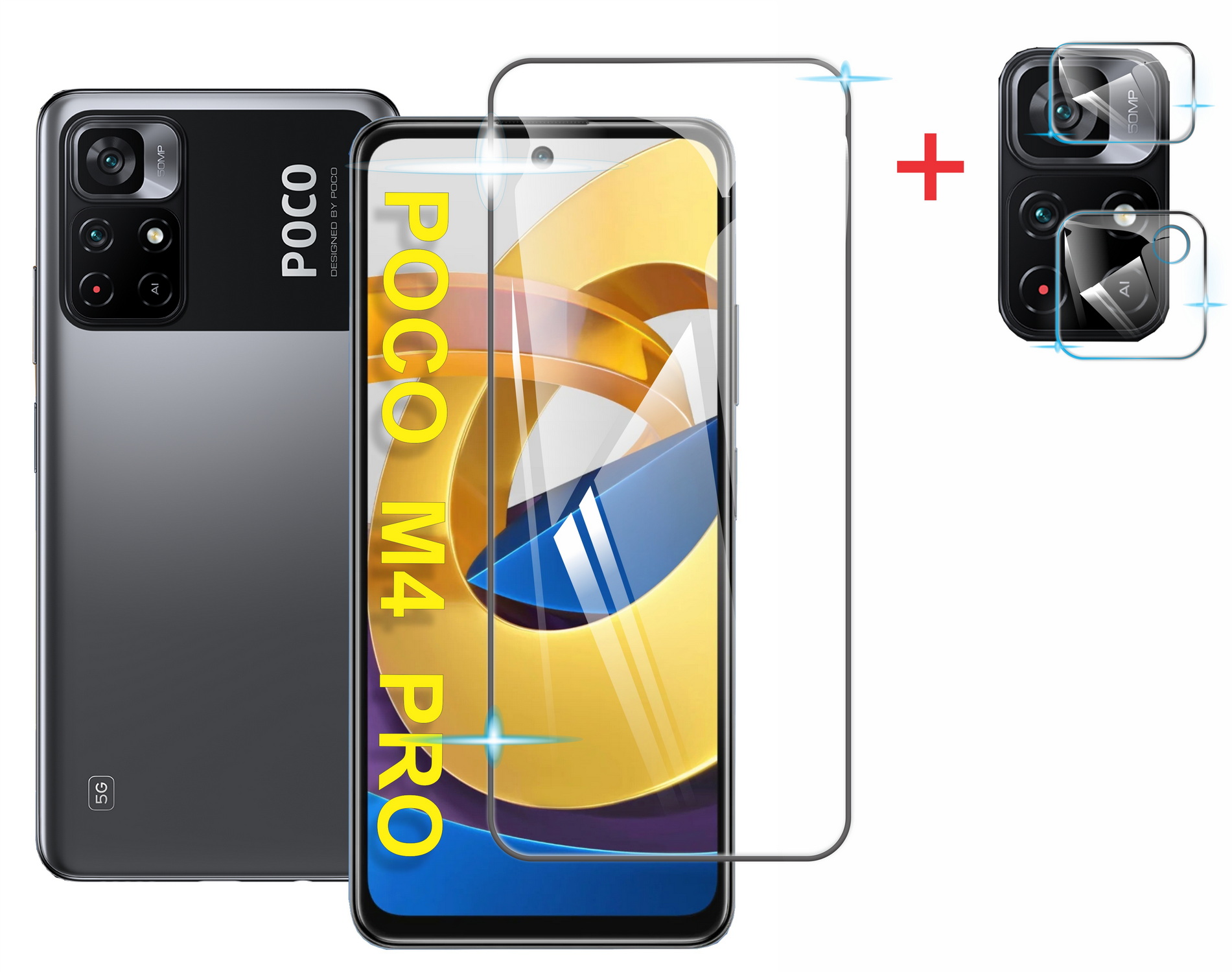 Combo Cristal Templado 9d Para POCO M4 Pro + Mica Camara