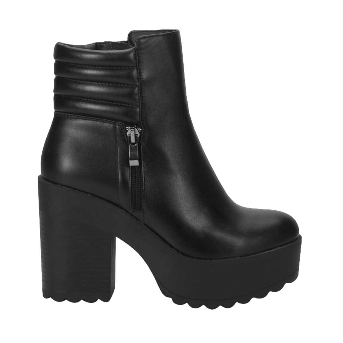Moto bota Tierra Bendita para mujer, color negro, ajuste de cierre, mod. 993474