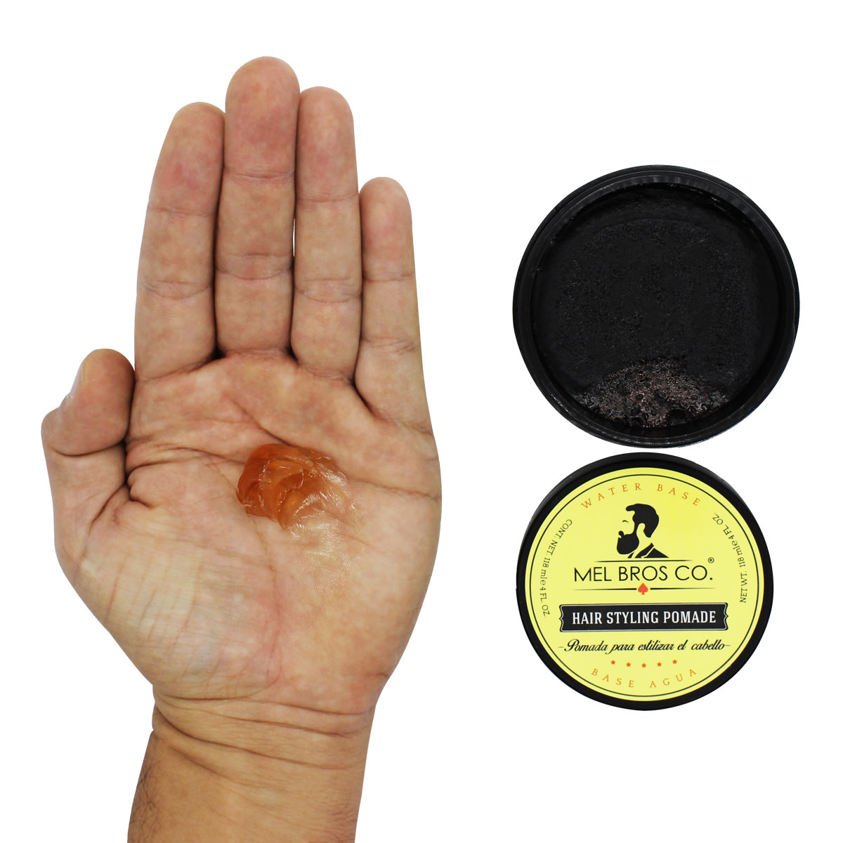 MEL BROS CO. - Hair Styling Pomade - Pomada para estilizar el Cabello. Base Agua. (4 oz / 118 ml, Media Fijación)