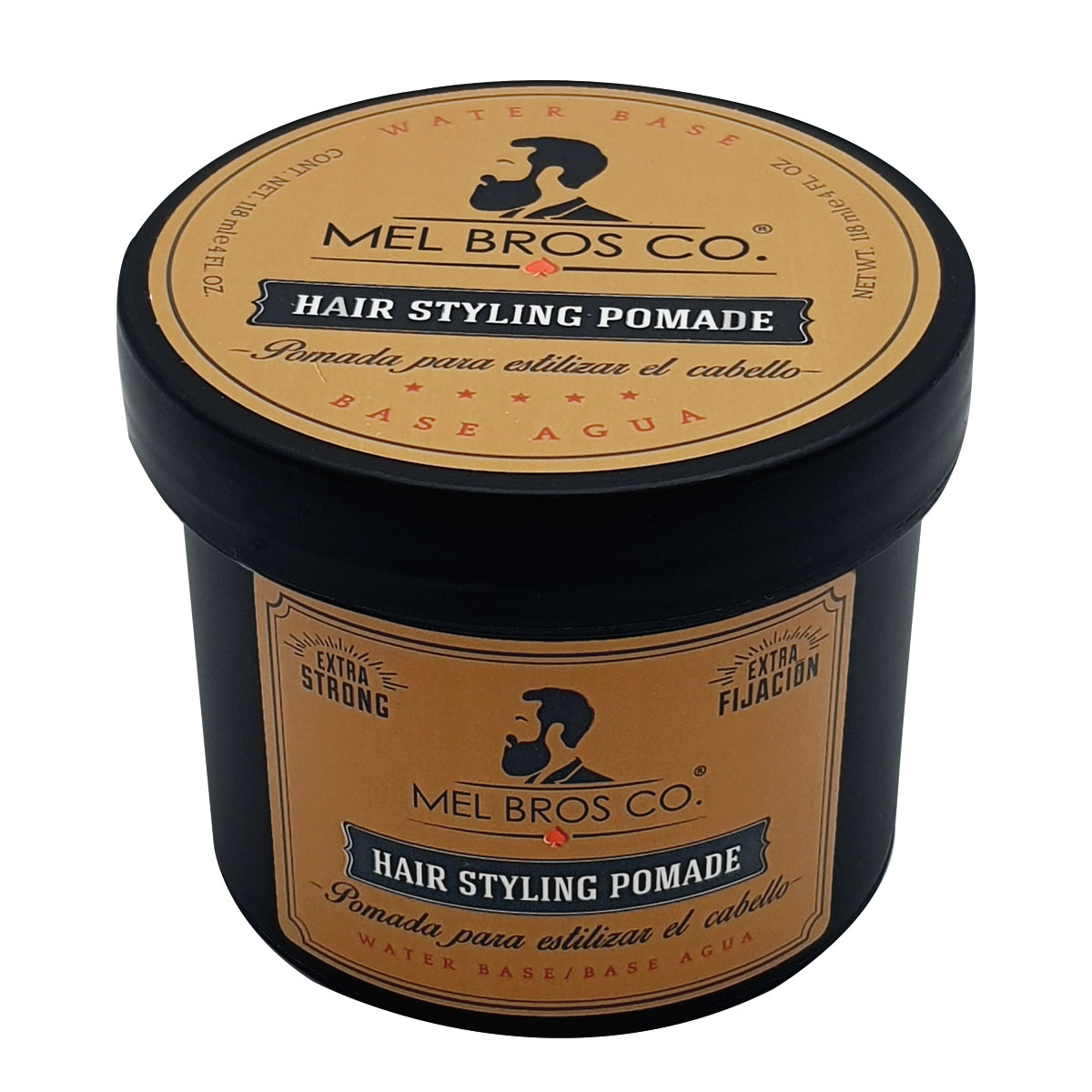 MEL BROS CO. - Hair Styling Pomade - Pomada para estilizar el Cabello. Base Agua. (4 oz / 118 ml, Extra Fijación)