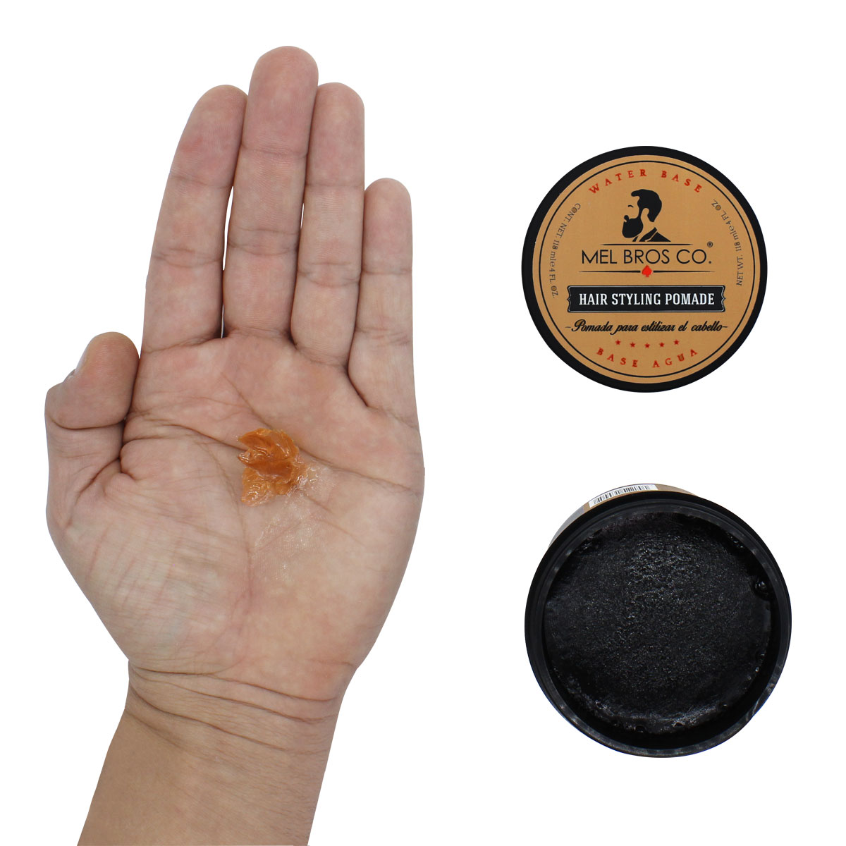 MEL BROS CO. - Hair Styling Pomade - Pomada para estilizar el Cabello. Base Agua. (4 oz / 118 ml, Extra Fijación)