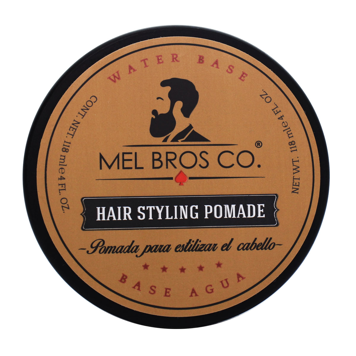 MEL BROS CO. - Hair Styling Pomade - Pomada para estilizar el Cabello. Base Agua. (4 oz / 118 ml, Extra Fijación)