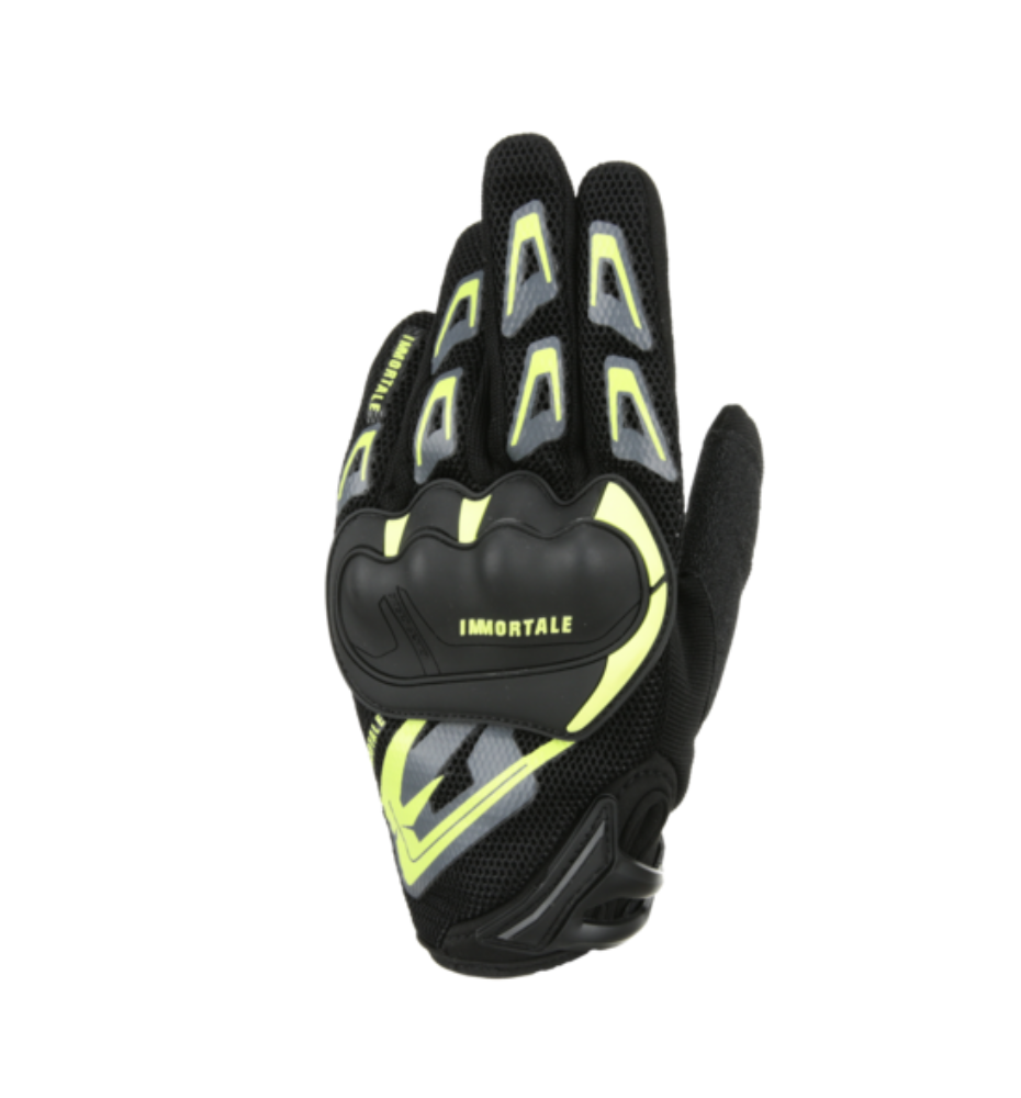 Guantes Para Moto Immortale Rebel Hi Vis/ Negro Con Nudillos