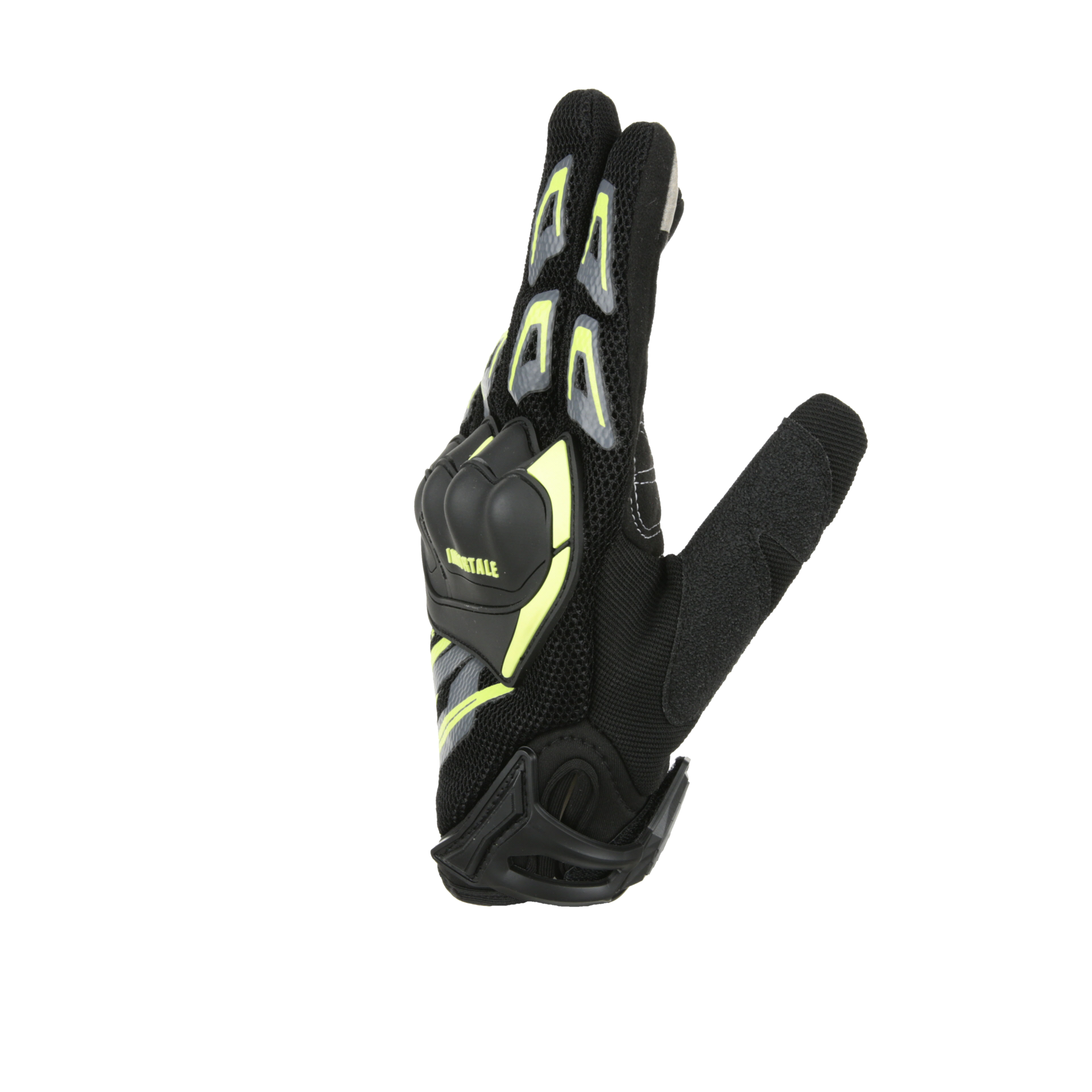 Guantes Para Moto Immortale Rebel Hi Vis/ Negro Con Nudillos